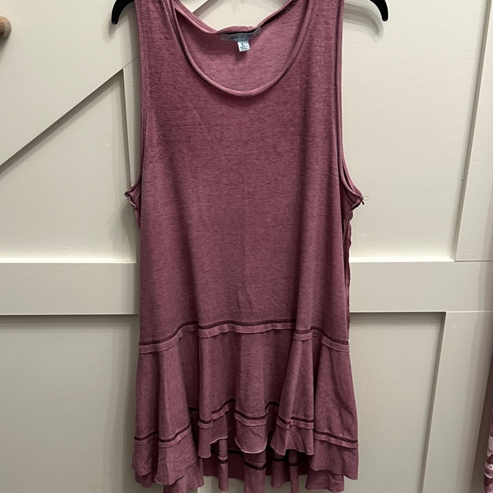 She + Sky Dusty Rose Tank Top